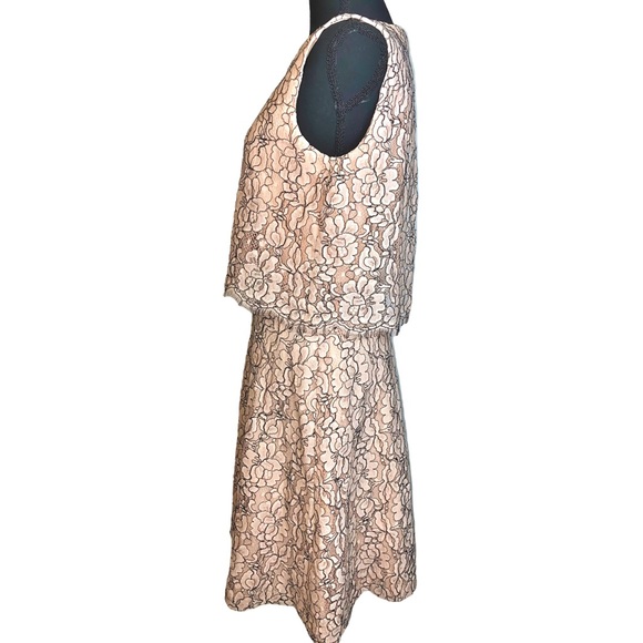 ANTONIO MELANI ☆ Emma Pink Two-Tone Lace Overlay Sleeveless Dress - Picture 4 of 7
